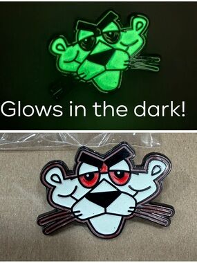 Glow-in-the-Dark Pink Panther Enamel Pin pink panther pin new hat pin